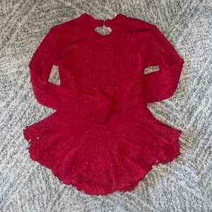 Red Sparkly figure skating/dance outfit